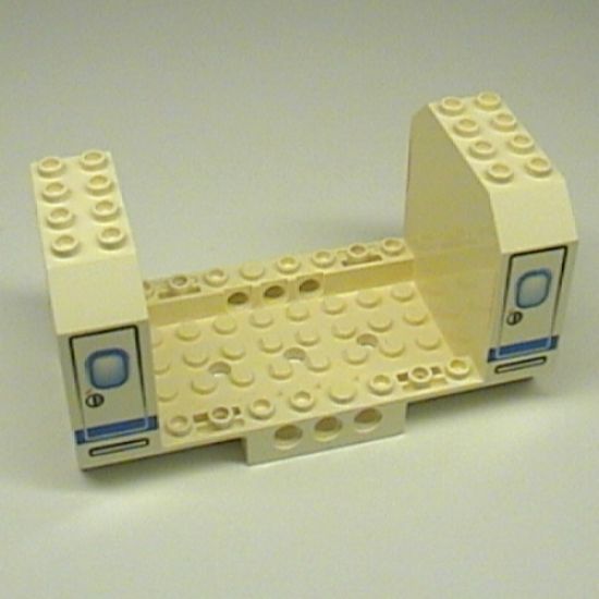 Aircraft Fuselage Angular Bottom 6 x 12 x 5 with Doors on Blue Stripe Pattern
