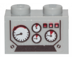 Brick, Modified 1 x 2 with Studs on 1 Side with 4 Gauges Pattern (Sticker) - Set 70419