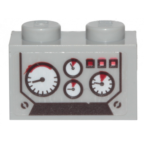 Brick, Modified 1 x 2 with Studs on 1 Side with 4 Gauges Pattern (Sticker) - Set 70419