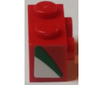 Brick, Modified 1 x 2 with Studs on 1 Side with Red, Green, and White Pattern Model Right Side (Sticker) - Set 75908