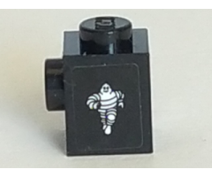 Brick, Modified 1 x 1 with Stud on 1 Side with Michelin Man Logo Pattern Model Left Side (Sticker) - Set 75887