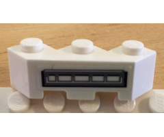 Brick, Modified Facet 3 x 3 with Gray Bars Pattern Model Left Side (Sticker) - Set 5979
