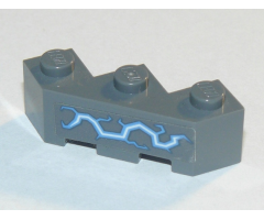 Brick, Modified Facet 3 x 3 with Medium Blue and White Electricity Pattern (Sticker) - Set 70353