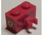 Brick, Modified 1 x 2 with Open O Clip Vertical with Ferrari Logo Pattern (Sticker) - Set 75913