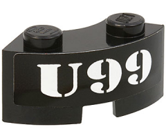 Brick, Round Corner 2 x 2 Macaroni with 'U99' Pattern (Sticker) - Set 7885