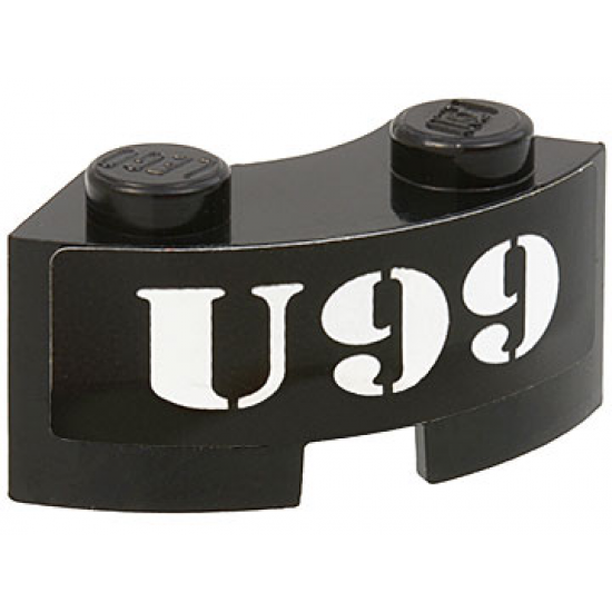 Brick, Round Corner 2 x 2 Macaroni with 'U99' Pattern (Sticker) - Set 7885