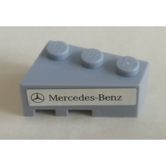 Wedge 3 x 2 Right with Mercedes-Benz Logo and 'Mercedes-Benz' on Silver Mirrored Background Pattern (Sticker) - Set 75911