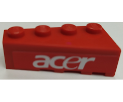 Wedge 4 x 2 Left with White 'acer' Pattern (Sticker) - Set 8142-1