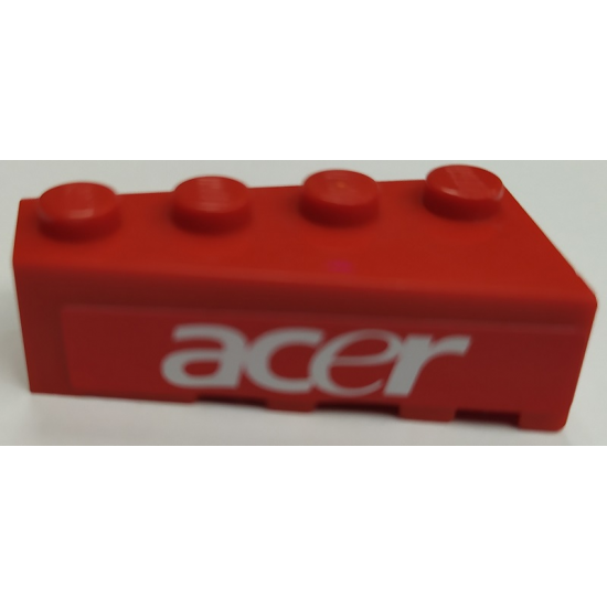 Wedge 4 x 2 Left with White 'acer' Pattern (Sticker) - Set 8142-1