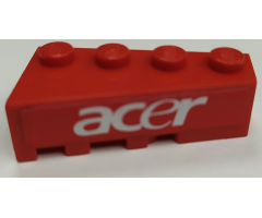 Wedge 4 x 2 Right with White 'acer' Pattern (Sticker) - Set 8142-1