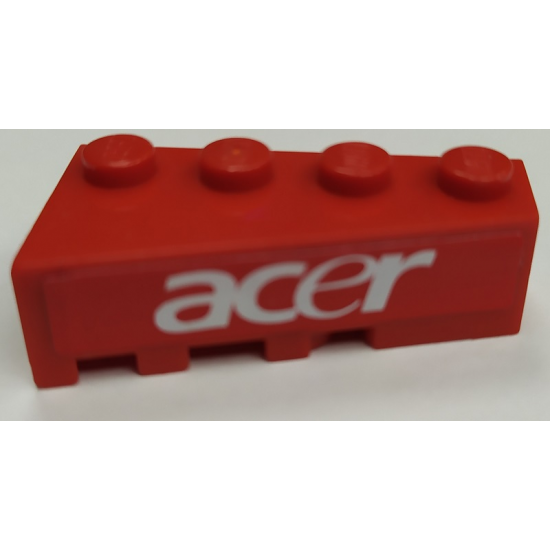 Wedge 4 x 2 Right with White 'acer' Pattern (Sticker) - Set 8142-1