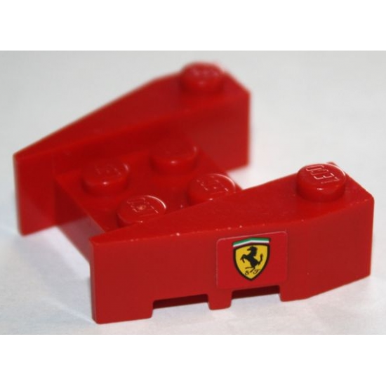 Wedge 3 x 4 with Stud Notches with Ferrari Logo Wide Pattern on Both Sides (Stickers) - Set 8144
