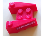 Wedge 3 1/2 x 4 with Stud Notches with White 'PARAMEDIC' Pattern on Both Sides (Stickers) - Set 60204