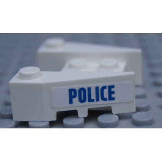 Wedge 3 x 4 with Stud Notches with Blue 'POLICE' Pattern on Both Sides (Stickers) - Set 60131
