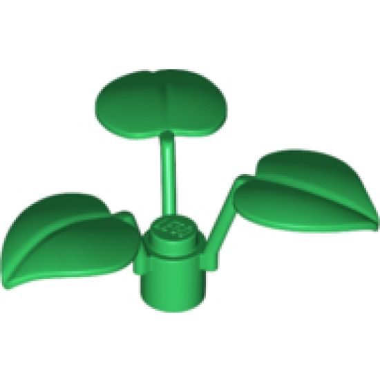 Plant Flower Stem 1 x 1 x 2/3 with 3 Large Leaves