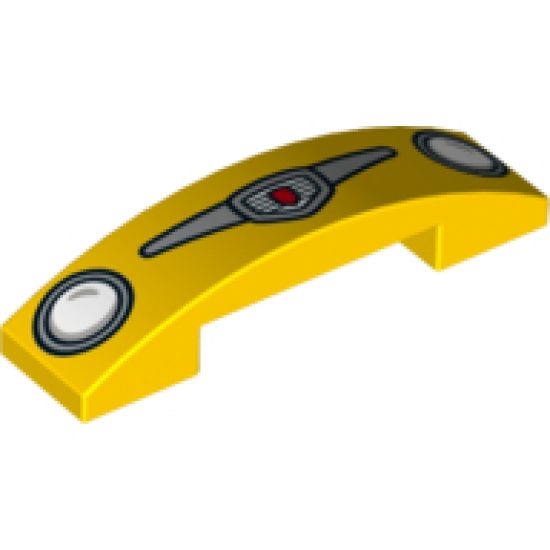 Slope, Curved 4 x 1 Double with Headlights and Grille Pattern (Cars Luigi)