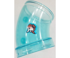 Cylinder Tube, Curved 45 degrees with Fish with Coral Fins Pattern (Sticker) - Set 41430