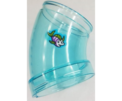 Cylinder Tube, Curved 45 degrees with Fish with Lime Fins Pattern (Sticker) - Set 41430