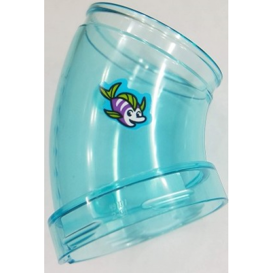 Cylinder Tube, Curved 45 degrees with Fish with Lime Fins Pattern (Sticker) - Set 41430
