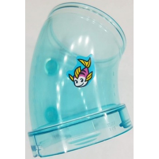 Cylinder Tube, Curved 45 degrees with Fish with Yellow Fins Pattern (Sticker) - Set 41430