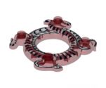 Ring 4 x 4 with 2 x 2 Hole and 2 Intertwined Snakes with White and Black Pattern (Ninjago Spinner Crown)
