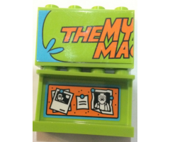 Panel 1 x 4 x 2 with Side Supports - Hollow Studs with Orange 'THE MY MA' and Notes, Photos on Bulletin Board on Inside Pattern (Stickers) - Set 75902