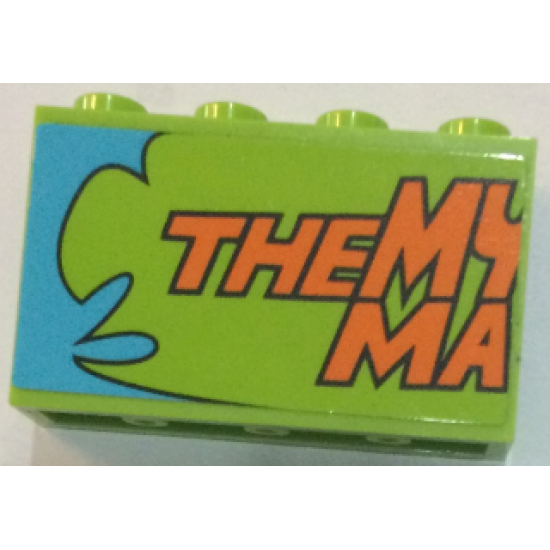 Panel 1 x 4 x 2 with Side Supports - Hollow Studs with Orange 'THE MY MA' Pattern (Sticker) - Set 75902