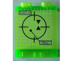 Panel 1 x 2 x 2 - Hollow Studs with Crosshairs, '01.007.33' and 'TARGET' Pattern (Sticker) - Set 8677