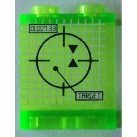 Panel 1 x 2 x 2 - Hollow Studs with Crosshairs, '01.007.33' and 'TARGET' Pattern (Sticker) - Set 8677
