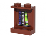 Panel 1 x 2 x 2 with Side Supports - Hollow Studs with Dark Purple, Silver and Lime Books on Inside Pattern (Sticker) - Set 41180