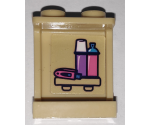 Panel 1 x 2 x 2 with Side Supports - Hollow Studs with USB Flash Drive and Flasks Pattern on Inside (Sticker) - Set 41340
