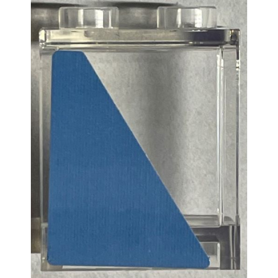 Panel 1 x 2 x 2 with Side Supports - Hollow Studs with Medium Blue Triangle Pattern Model Right Side (Sticker) - Set 75968