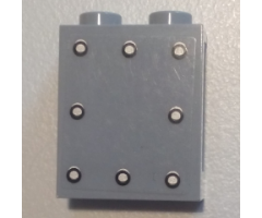 Panel 1 x 2 x 2 with Side Supports - Hollow Studs with 8 Rivets Pattern (Sticker) - Set 6864