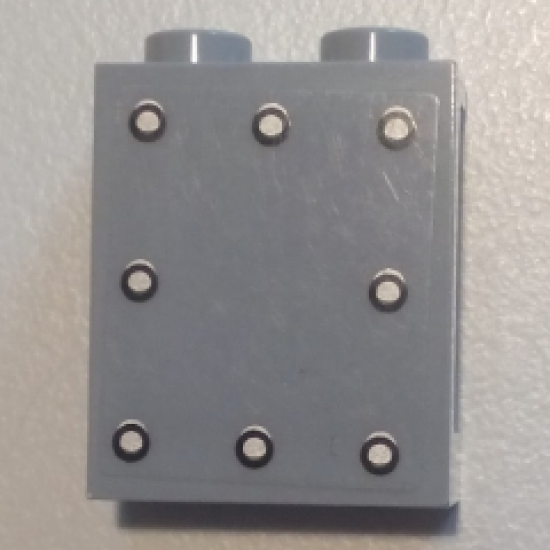 Panel 1 x 2 x 2 with Side Supports - Hollow Studs with 8 Rivets Pattern (Sticker) - Set 6864