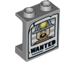 Panel 1 x 2 x 2 with Side Supports - Hollow Studs with Underminer Wanted Poster Pattern