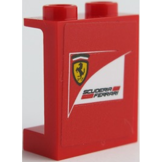Panel 1 x 2 x 2 with Side Supports - Hollow Studs with 'SCUDERIA FERRARI' Logo Pattern (Sticker) - Set 75879