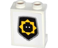 Panel 1 x 2 x 2 with Side Supports - Hollow Studs with Minifigure Head Badge Pattern (Sticker) - Set 70808