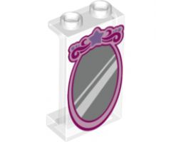 Panel 1 x 2 x 3 with Side Supports - Hollow Studs with Pink Outline Mirror Pattern (10723)