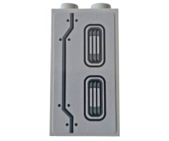 Panel 1 x 2 x 3 with Side Supports - Hollow Studs with Vents and Six Rivets Pattern Model Left Side (Sticker) - Set 76143