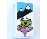 Panel 1 x 2 x 3 with Side Supports - Hollow Studs with Mountains, Cookie and Hot Chocolate Cup with Heart Pattern (Sticker) - Set 41319