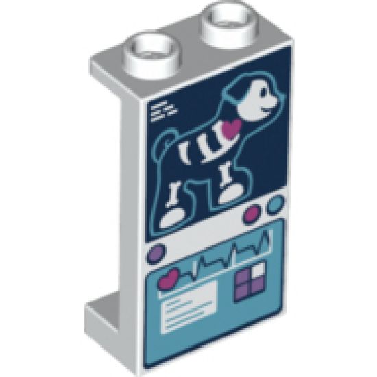 Panel 1 x 2 x 3 with Side Supports - Hollow Studs with Puppy X-Ray Image and Medical Chart Pattern