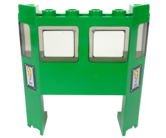 Train Front with 1 x 4 x 2 Cutout and Electric Lightning Bolt and '9V' Pattern on Both Sides (Stickers) - Set 7898