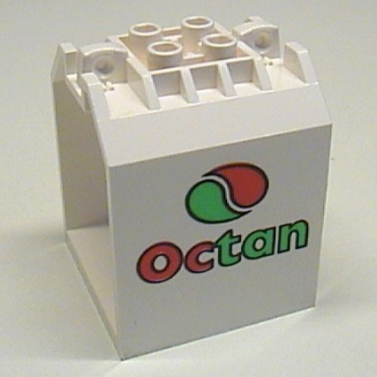 Container Box Open Ended 4 x 4 x 4 with 1 Locking Hinge Finger on Each End with Octan Logo Pattern
