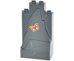 Rock Panel 2 x 4 x 6 with Magenta and White Butterfly Pattern (Sticker) - Set 41033
