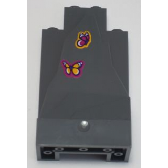 Rock Panel 2 x 4 x 6 with Magenta Butterfly and Bright Light Orange Butterfly Pattern (Stickers) - Set 41121