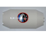 Cylinder Half 3 x 6 x 10 with 1 x 2 Cutout with Space Center Logo Pattern (Sticker) - Set 3368