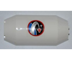 Cylinder Half 3 x 6 x 10 with 1 x 2 Cutout with Space Center Logo Pattern (Sticker) - Set 3368