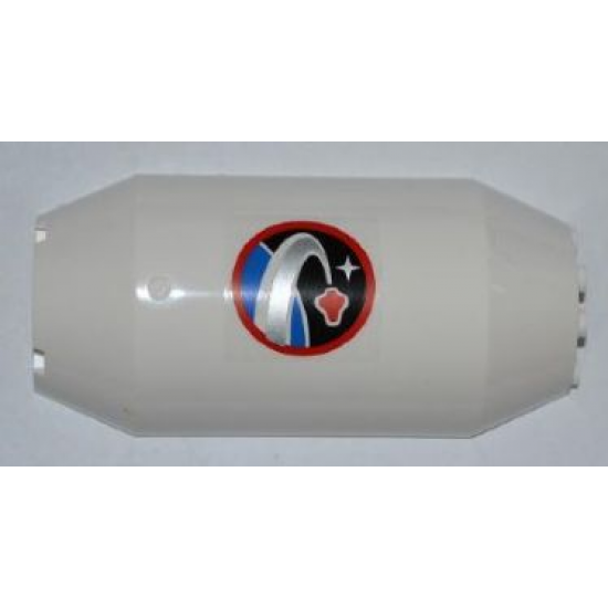 Cylinder Half 3 x 6 x 10 with 1 x 2 Cutout with Space Center Logo Pattern (Sticker) - Set 3368