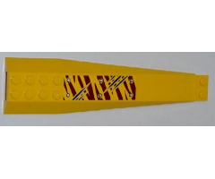 Wedge 16 x 4 Triple Curved with 6 Rivets and 5 Claw Scratch Marks on Dark Red Tiger Stripes Pattern (Sticker) - Set 5888