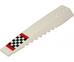 Wedge 16 x 4 Triple Curved with Checkered Flag and Red Rectangles Pattern (Sticker) - Set 60260